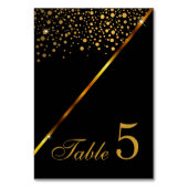 黒と金のコンフェッティ・ドット テーブルナンバー (正面)