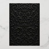 黒と金のゴシック・アーチ ウェディング・インビテーション 箔招待状 (裏面)