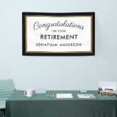 黒と金のシンプルな退職パーティーバナー 横断幕 (トレードショー)