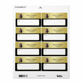 黒と金のデザイン, 金色の円にロゴまたは写真を載せて, ラベル (フルシート)