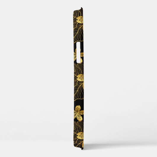 黒と金のトロピカル葉の模様 Case-Mate iPhoneケース (裏面 / 右)