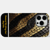 黒と金のヘビの革の印象的な模様 Case-Mate iPhoneケース (裏面 (横))