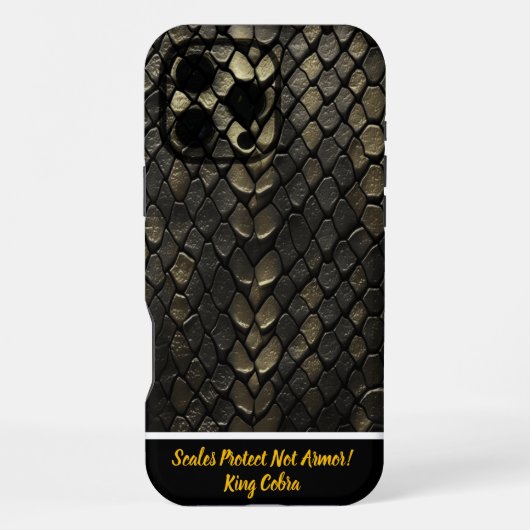 黒と金のヘビ模様 iPhoneケース (裏面)