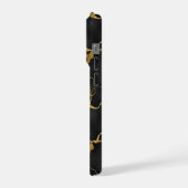 黒と金のマーブル模様 iPhoneケース (左側面)