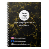 黒と金のマーブル ノートブック (正面)