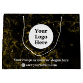 黒と金のマーブル ラージペーパーバッグ (正面)