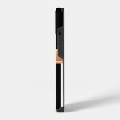 黒と金のモノグラム iPhoneケース (左側面)