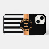 黒と金のモノグラム iPhoneケース (裏面横)