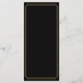 黒と金のレセプション御礼プレイスカード メニュー (裏面)