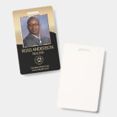 黒と金の不動産エージェント バッジ (表裏)