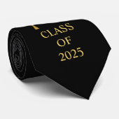 黒と金の卒業クラス ネクタイ (ロール)