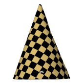 黒と金の市松模様 パーティーハット (右)