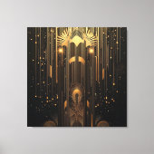 黒と金の洗練されたアール・デコ キャンバスプリント (正面)