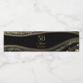 黒と金の瑪瑙 50周年結婚記念パーティー ペットボトルラベル (シングルラベル)