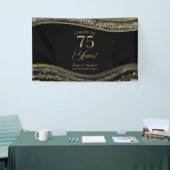 黒と金の瑪瑙 75周年結婚記念パーティー 横断幕 (トレードショー)