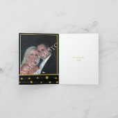 黒と金の箔ビーズのモダンな結婚式のお礼メッセージ サンキューカード (内部)