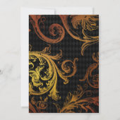 黒と金の花のゴシックエンゲージメントパーティ 招待状 (裏面)