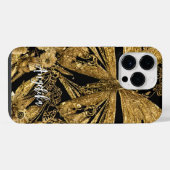 黒と金の蝶々 iPhoneケース (裏面横)