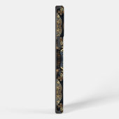 黒と金の蝶のシームレスパターン iPhoneケース (右側面)