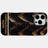 黒と金の複雑なヘビの革 Case-Mate iPhoneケース (裏面 (横))