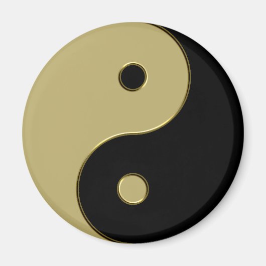 黒と金の陰陽マーク マグネット (正面)
