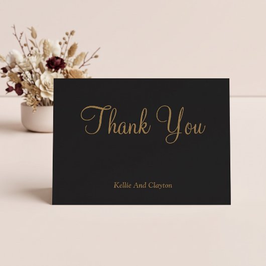 黒と金のThank Youカード