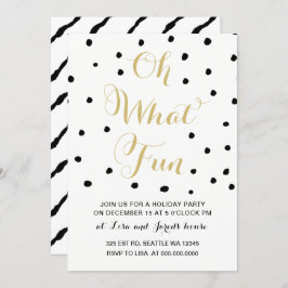 黒と金ゴールドああ何おもしろいホリデーパーティー 招待状