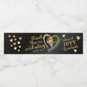 黒と金ゴールドありがとう写真2025卒業 ペットボトルラベル (シングルラベル)