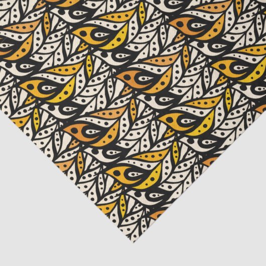 黒と金ゴールドお洒落の羽毛模様 薄葉紙 (詳細)