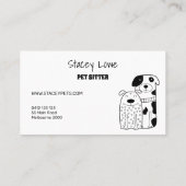 黒と金ゴールドかわいい犬ペットシッター | ドッグウォーカー 名刺 (裏面)