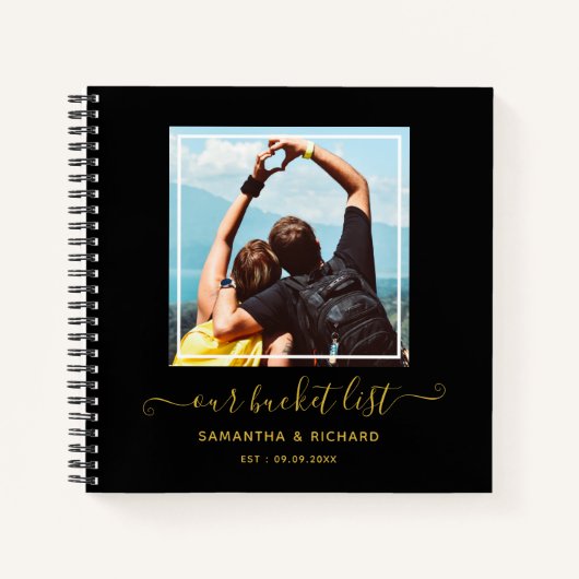 黒と金ゴールドがバケットリストの写真を新たに撮りました ノートブック (正面)