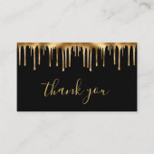 黒と金ゴールドが名刺感謝していを裏打ちする 名刺 (正面)
