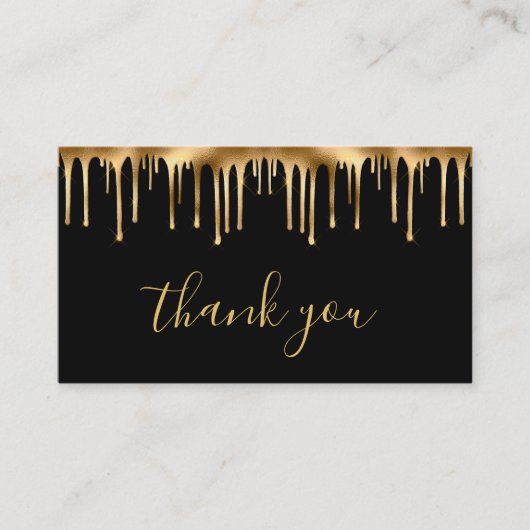 黒と金ゴールドが名刺感謝していを裏打ちする 名刺 (正面)