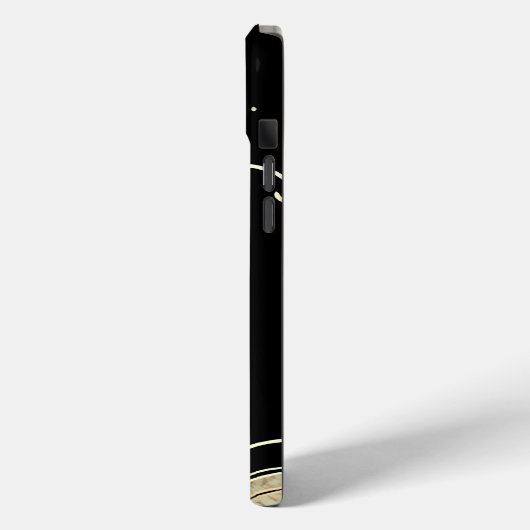 黒と金ゴールドとプリント渦巻形の Case-Mate iPhoneケース (裏面 / 左)