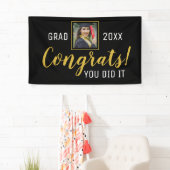 黒と金ゴールドのおめでとう2020年に卒業 横断幕 (インサイチュ)