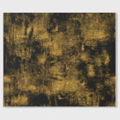 黒と金ゴールドのほこり抽象芸術 ラッピングペーパー (フラット)