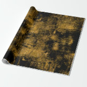 黒と金ゴールドのほこり抽象芸術 ラッピングペーパー (アンロールド)