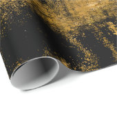 黒と金ゴールドのほこり抽象芸術 ラッピングペーパー (ロールコーナー)