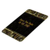 黒と金ゴールドのアニマルプリントゼブラパターン マグネット (左側)