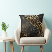 黒と金ゴールドのアニマルプリント(11) クッション (椅子)