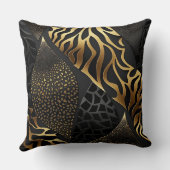 黒と金ゴールドのアニマルプリント(11) クッション (裏面)