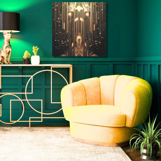 黒と金ゴールドのアールデコキャンバス キャンバスプリント