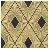 黒と金ゴールドのアールデコスタイル ファブリック (クローズアップ)