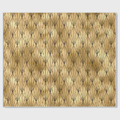 黒と金ゴールドのアールデコパターン ラッピングペーパー (フラット)