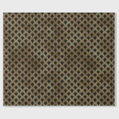 黒と金ゴールドのアールデコパターン ラッピングペーパー (フラット)