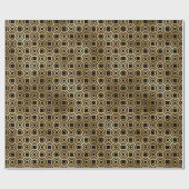 黒と金ゴールドのアールデコパターン ラッピングペーパー (フラット)