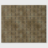 黒と金ゴールドのアールデコパターン ラッピングペーパー (フラット)