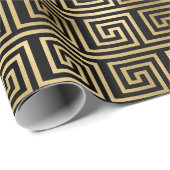 黒と金ゴールドのアールデコパターン ラッピングペーパー (ロールコーナー)