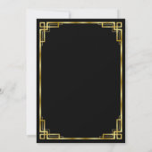 黒と金ゴールドのアールデコブライダルシャワー招待状 招待状 (裏面)