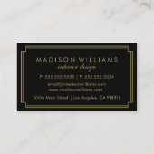 黒と金ゴールドのアールデコモノグラム 名刺 (裏面)